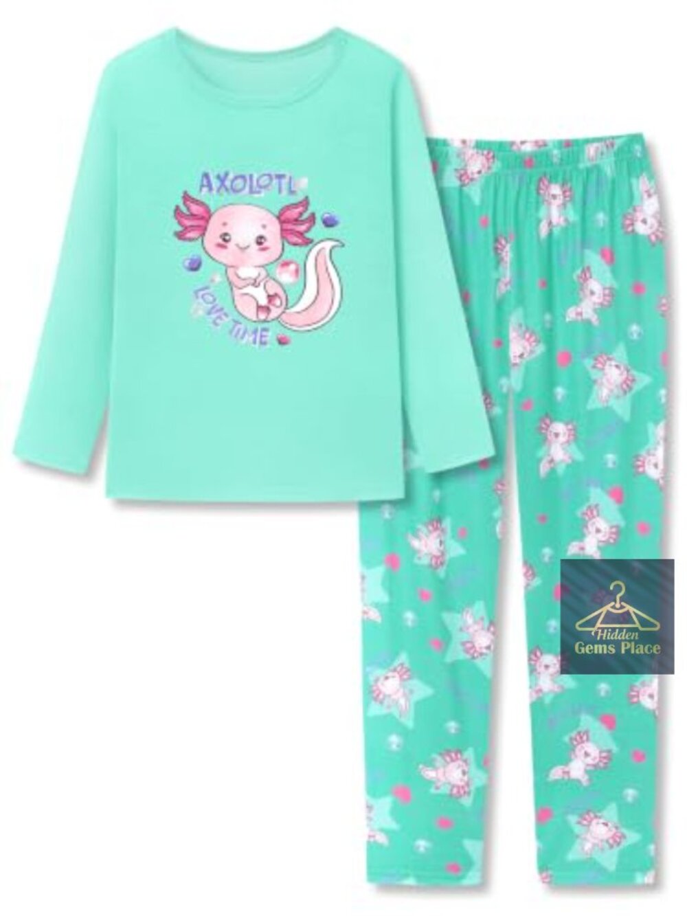 Girls Long Sleeve Pajama Set 2-Piece Top Pants Sleepwear